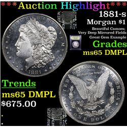 ***Auction Highlight*** 1881-s Morgan Dollar $1 Graded GEM Unc DMPL BY USCG (fc)