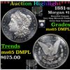 Image 1 : ***Auction Highlight*** 1881-s Morgan Dollar $1 Graded GEM Unc DMPL BY USCG (fc)