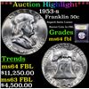 Image 1 : ***Auction Highlight*** 1953-s Franklin Half Dollar 50c Graded Choice Unc FBL By USCG (fc)