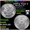Image 1 : ***Auction Highlight*** 1899-p Vam 2 Morgan Dollar $1 Graded GEM Unc By USCG (fc)