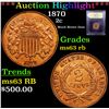 Image 1 : ***Auction Highlight*** 1870 Two Cent Piece 2c Graded Select Unc RB By USCG (fc)
