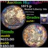 Image 1 : ***Auction Highlight*** 1871-p Seated Half Dollar 50c Graded Choice AU/BU Slider+ By USCG (fc)