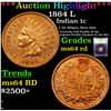 Image 1 : ***Auction Highlight*** 1864 L Indian Cent 1c Graded Choice Unc RD By USCG (fc)