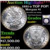 Image 1 : ***Auction Highlight*** 1881-o TOP POP! Morgan Dollar $1 Graded GEM++ Unc By USCG (fc)