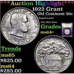 ***Auction Highlight*** 1922 Grant Old Commem Half Dollar 50c Graded Choice+ Unc By USCG (fc)