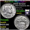 Image 1 : ***Auction Highlight*** 1922 Grant Old Commem Half Dollar 50c Graded Choice+ Unc By USCG (fc)