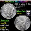 Image 1 : ***Auction Highlight*** 1883-s Vam 9 R5 Morgan Dollar $1 Graded Choice AU/BU Slider+ By USCG (fc)