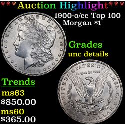 ***Auction Highlight*** 1900-o/cc Top 100 Morgan Dollar $1 Grades Unc Details (fc)