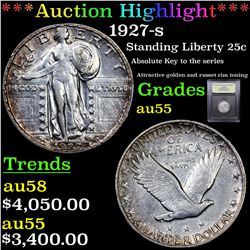 ***Auction Highlight*** 1927-s Standing Liberty Quarter 25c Graded Choice AU By USCG (fc)