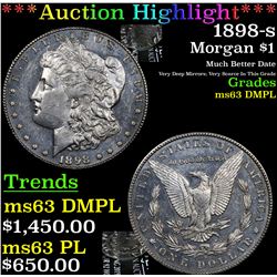 ***Auction Highlight*** 1898-s Morgan Dollar $1 Grades Select Unc DMPL (fc)