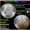 Image 1 : ***Auction Highlight*** 1883-cc Rainbow Toned GSA Hoard Morgan Dollar $1 Grades Select Unc (fc)