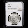 Image 2 : NGC 1887-p Rainbow Toned Morgan Dollar $1 Graded ms63 By NGC