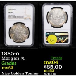 NGC 1885-o Morgan Dollar $1 Graded ms63 By NGC