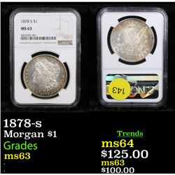 NGC 1878-s Morgan Dollar $1 Graded ms63 By NGC