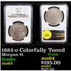 Image 1 : NGC 1882-o Colorfully Toned Morgan Dollar $1 Graded ms63 By NGC