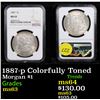 Image 1 : NGC 1887-p Colorfully Toned Morgan Dollar $1 Graded ms63 By NGC