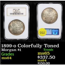 NGC 1899-o Colorfully Toned Morgan Dollar $1 Graded ms64 By NGC