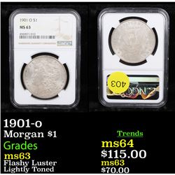 NGC 1901-o Morgan Dollar $1 Graded ms63 By NGC
