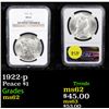 Image 1 : NGC 1922-p Peace Dollar $1 Graded ms62 By NGC