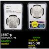 Image 1 : NGC 1887-p Morgan Dollar $1 Graded ms63 By NGC