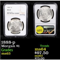 NGC 1888-p Morgan Dollar $1 Graded ms63 By NGC