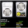 Image 1 : NGC 1888-p Morgan Dollar $1 Graded ms63 By NGC