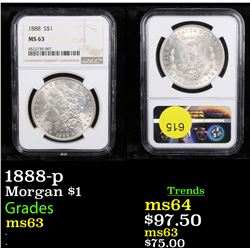 NGC 1888-p Morgan Dollar $1 Graded ms63 By NGC