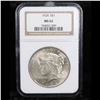 Image 2 : NGC 1924-p Peace Dollar $1 Graded ms62 By NGC
