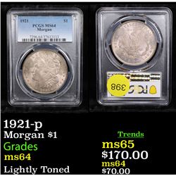 PCGS 1921-p Morgan Dollar $1 Graded ms64 By PCGS