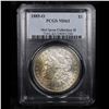 Image 2 : PCGS 1885-o Rainbow Toned Morgan Dollar $1 Graded ms61 By PCGS