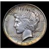 Image 2 : 1921-p Rainbow Toned Peace Dollar $1 Graded Select Unc By USCG