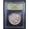 Image 4 : 1921-p Rainbow Toned Peace Dollar $1 Graded Select Unc By USCG
