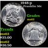 Image 1 : 1948-p Franklin Half Dollar 50c Grades Select Unc