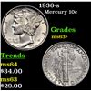 Image 1 : 1936-s Mercury Dime 10c Grades Select+ Unc