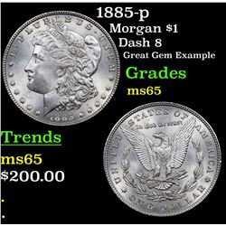 1885-p Morgan Dollar $1 Grades GEM Unc