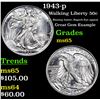 Image 1 : 1943-p Walking Liberty Half Dollar 50c Grades GEM Unc