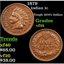 1879 Indian Cent 1c Grades vf++