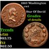 Image 1 : 1863 Washington Civil War Token 1c Grades vf details