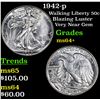 Image 1 : 1942-p Walking Liberty Half Dollar 50c Grades Choice+ Unc