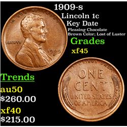 1909-s Lincoln Cent 1c Grades xf+