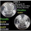 Image 1 : 1891-s Morgan Dollar $1 Grades Select+ Unc