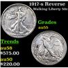 Image 1 : 1917-s Reverse Walking Liberty Half Dollar 50c Grades Choice AU