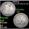 Image 1 : 1869-p Seated Half Dollar 50c Grades vg, very good