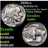 Image 1 : 1936-s Buffalo Nickel 5c Grades GEM+ Unc