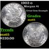 Image 1 : 1902-o Morgan Dollar $1 Grades GEM Unc