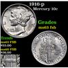 Image 1 : 1916-p Mercury Dime 10c Grades Select Unc FSB
