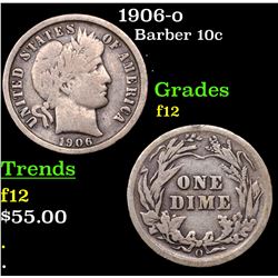 1906-o Barber Dime 10c Grades f, fine
