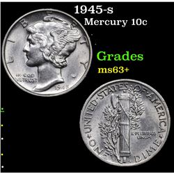 1945-s Mercury Dime 10c Grades Select+ Unc
