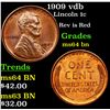 Image 1 : 1909 vdb Lincoln Cent 1c Grades Choice Unc BN