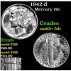 Image 1 : 1942-d Mercury Dime 10c Grades GEM+ FSB